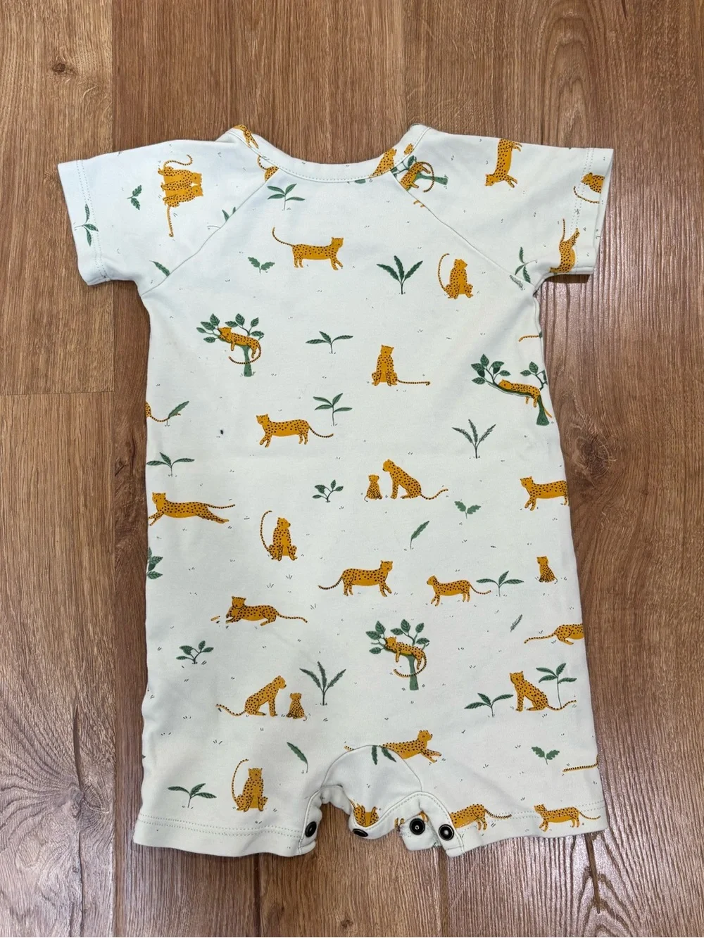 Red Caribou Pima Cotton Leopard Shortalls One Piece